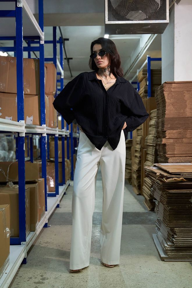 Lefon Chemise Oversize À Poche Unique Et Col En V Vêtements en gros Décontracté