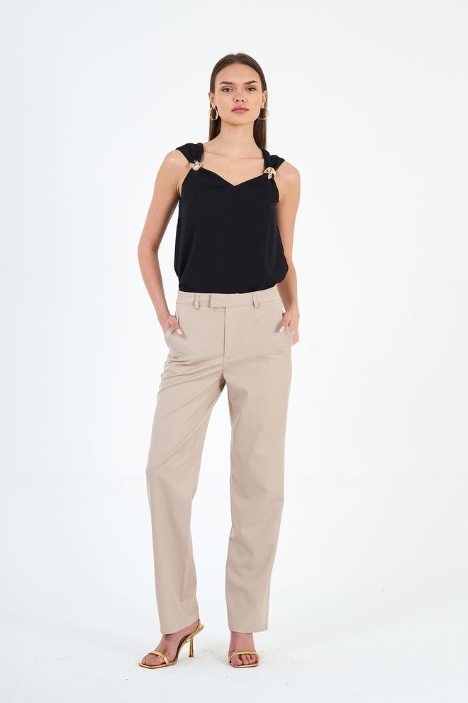 Lefon Pantalones De Pierna Recta Ropa al por mayor Formal