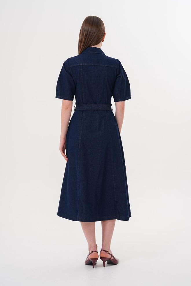 Levure “Snap Button Detali Juosmens Diržas Suknelė Rins Wash Didmeninė prekyba drabužiais Dirželis