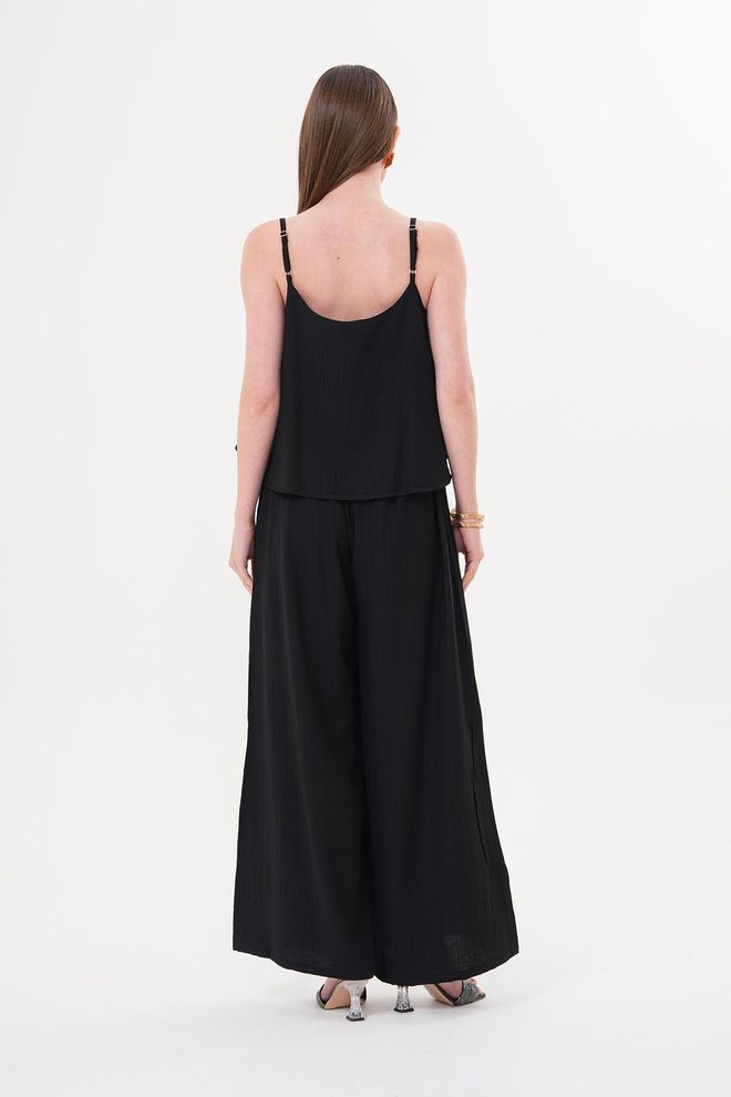 Levure Strappy Crop Blouse Black Wholesale Clothing Summer