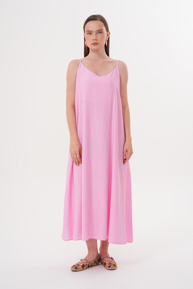 Levure Μακρύ Φόρεμα Ροζ Χονδρικό εμπόριο ενδυμάτων Χωρίς ύφασμα