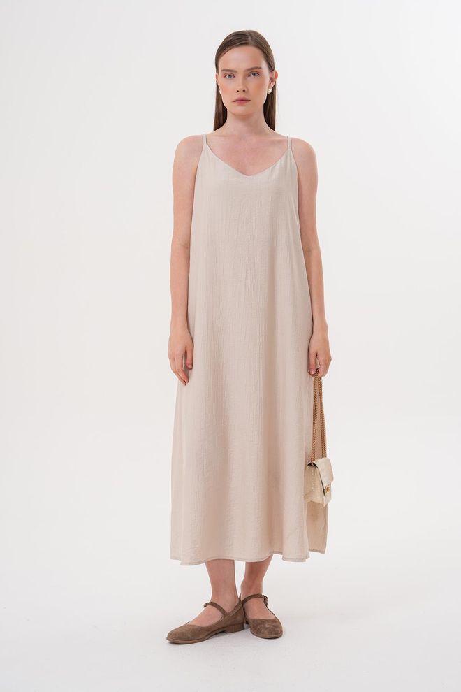 Levure Lange Jurk Stone Met Bandjes Groothandel Kleding Casual