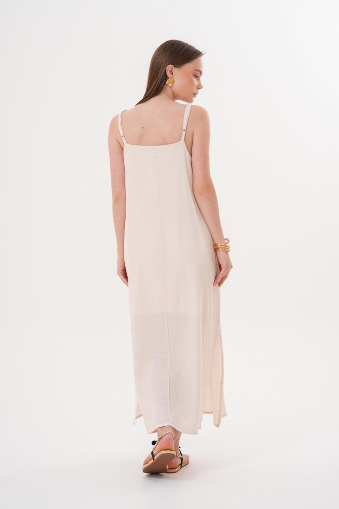 Levure Übergroßes Müsli Kleid Stone Mit Verstellbarem Aufhänger Großhandelskleidung Sommer