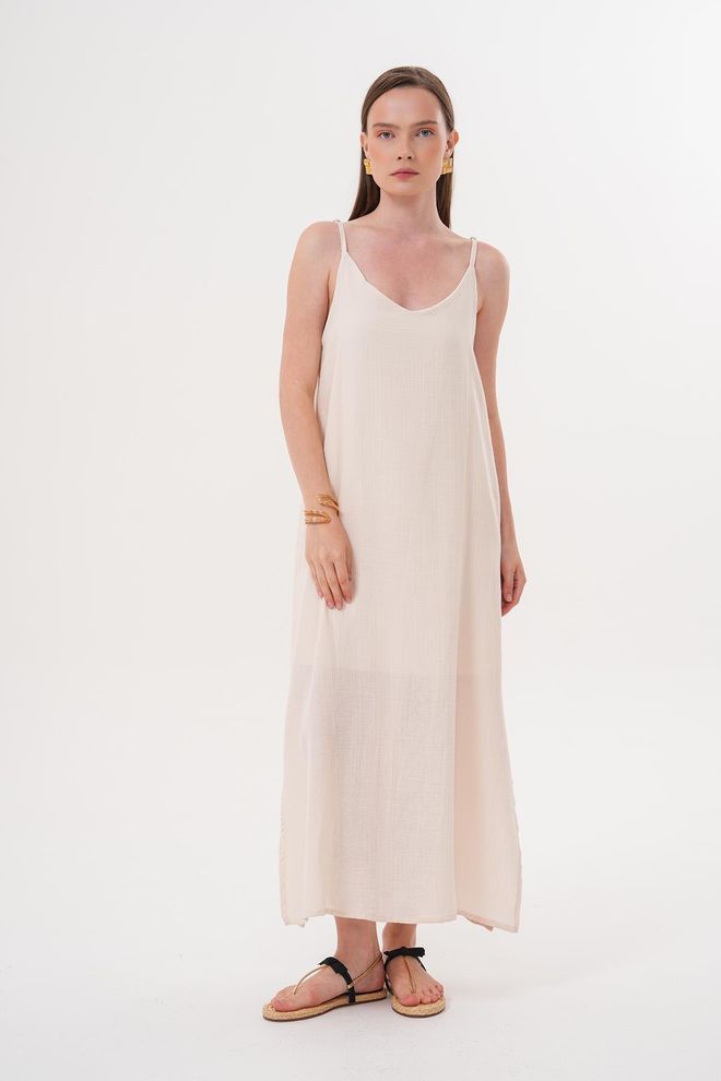 Levure Übergroßes Müsli Kleid Stone Mit Verstellbarem Aufhänger Großhandelskleidung Lässig