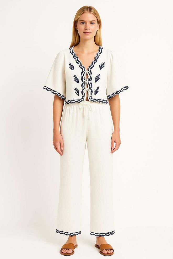 Levure Weiße Lässige Boho Elegante Bluse Großhandelskleidung Lässig