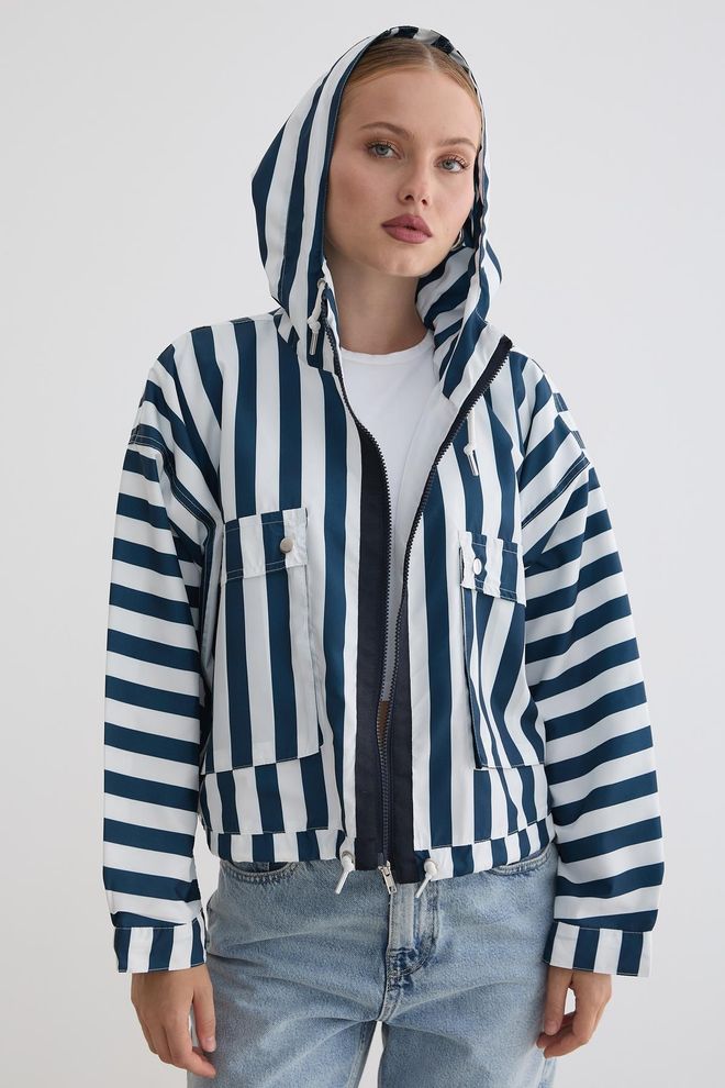 Levure Giacca A Vento Casual Streetwear Blu Abbigliamento all'ingrosso Da cocktail