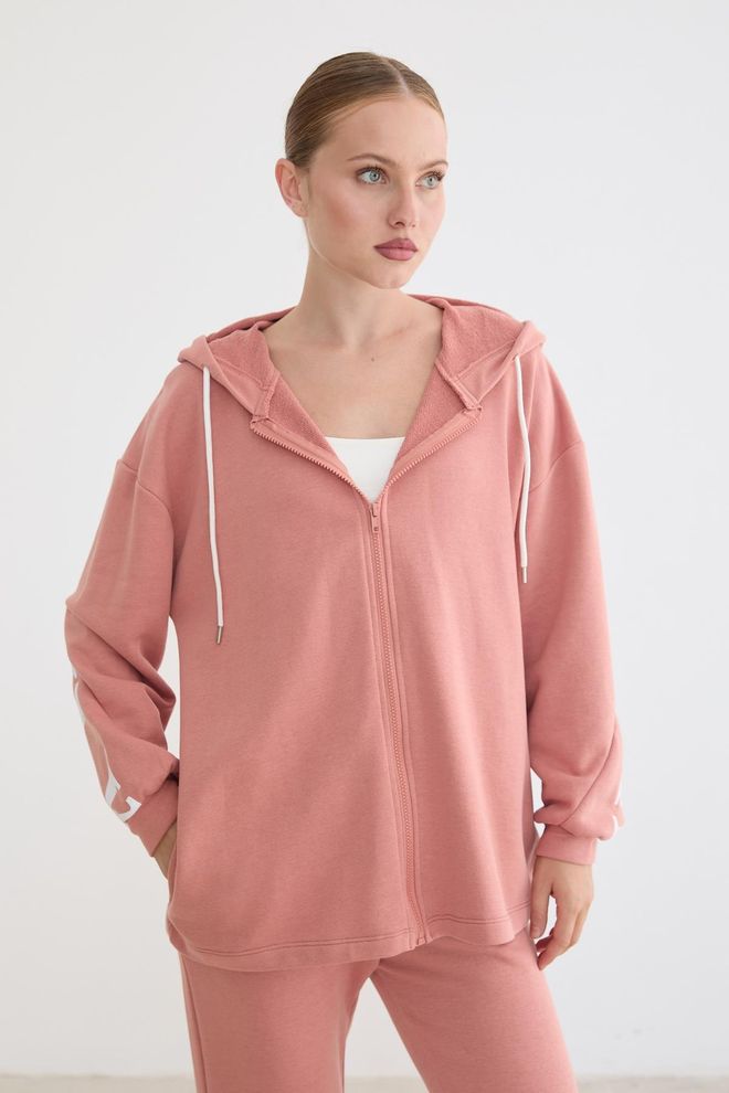 Levure Pink Oversized Hooded Neck Sweatshirt Wholesale Clothing Lounge