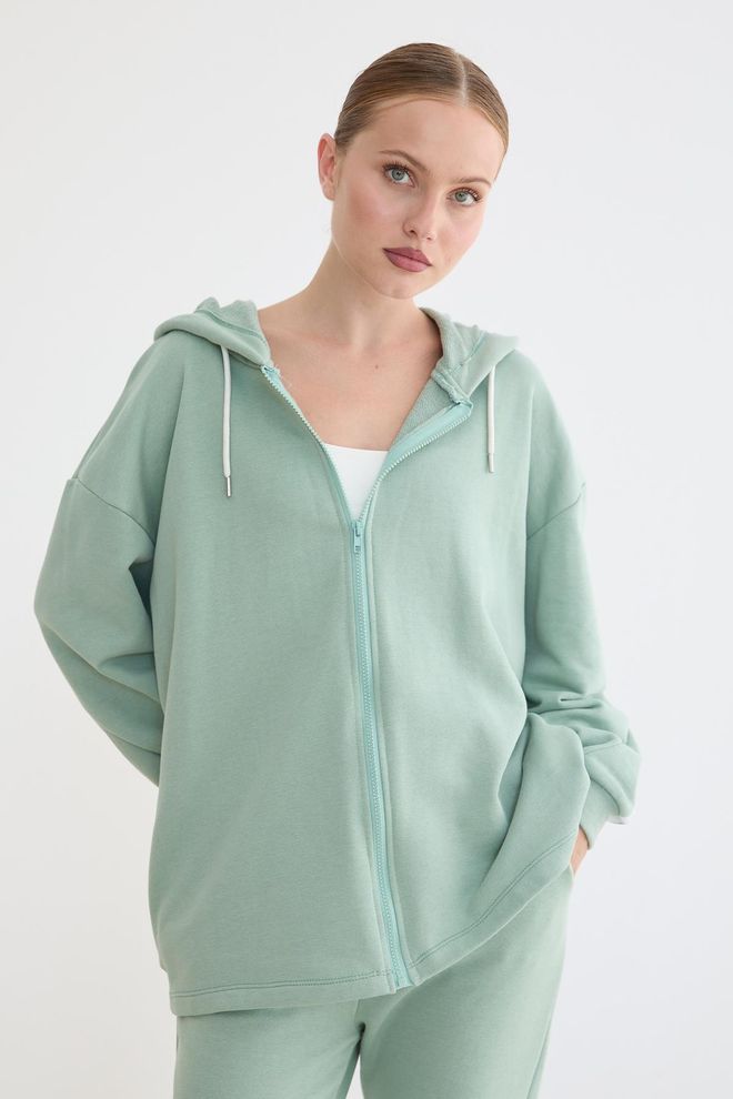 Levure Green Oversized Hoodie Sweatshirt Wholesale Clothing 1