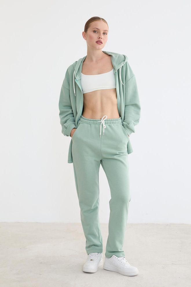 Levure Green Jogger Pants With Drawstring Closure Wholesale Clothing Casual