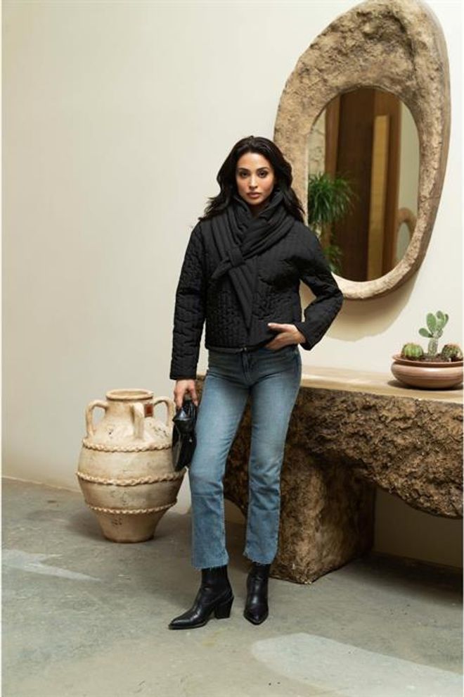 Levure Siyah Gündelik Zarif Şişme Kaban Toptan Giyim Gündelik