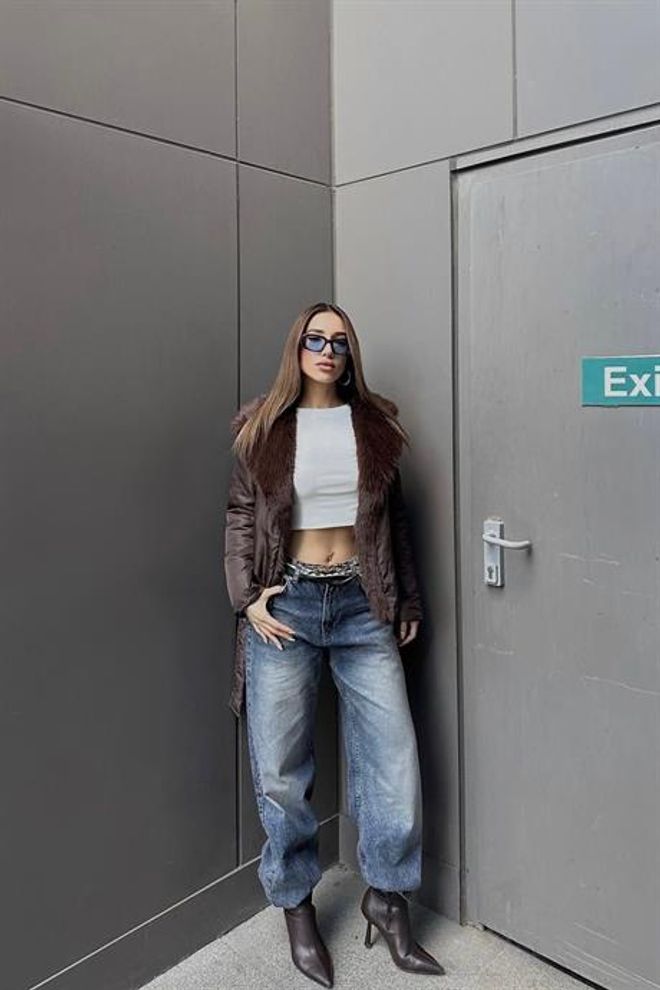 Levure Καφέ Σακάκι Τύπου Wrapover Με Τσέπες Με Φερμουάρ Χονδρικό εμπόριο ενδυμάτων Casual