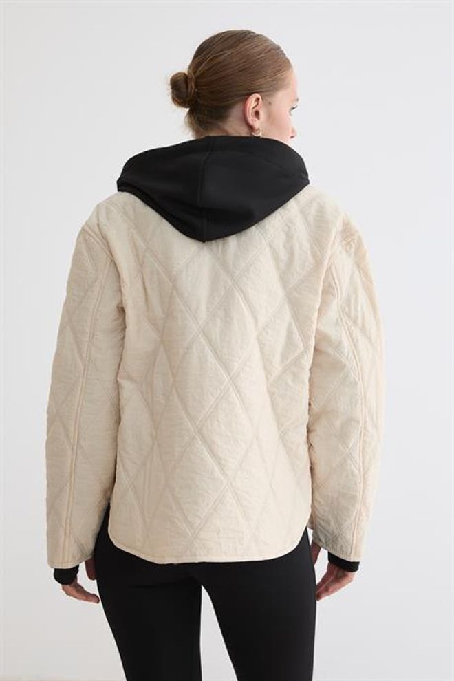 Levure معطف بيج مبطن مع طوق مقنع غير رسمي ملابس بالجملة ربيع