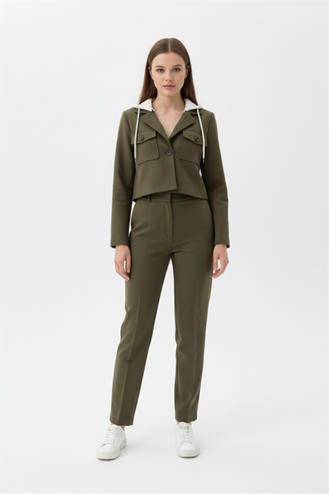 Levure Green Slim Fit Single Breasted Blazer Jacket Wholesale Clothing Casual