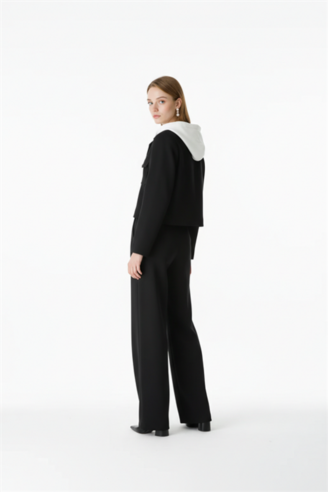 Levure Black Elegant Single Breasted Jacket Wholesale Clothing Spring