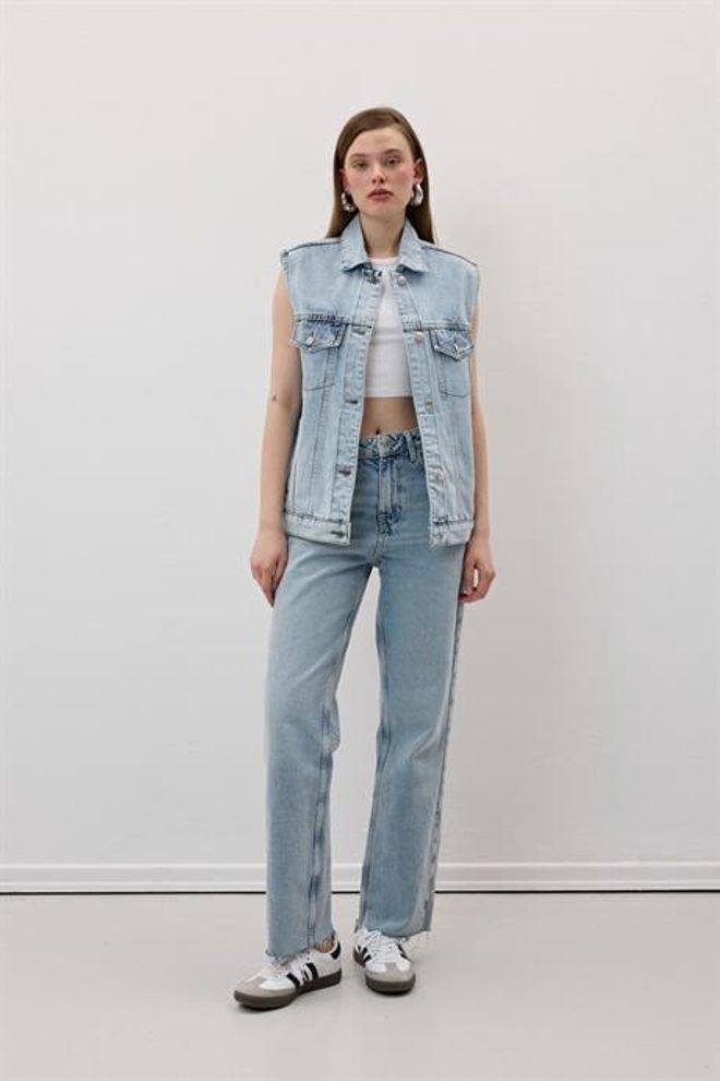 Levure صدار أزرق غير رسمي ملابس الشارع عتيق ملابس بالجملة غير رسمي