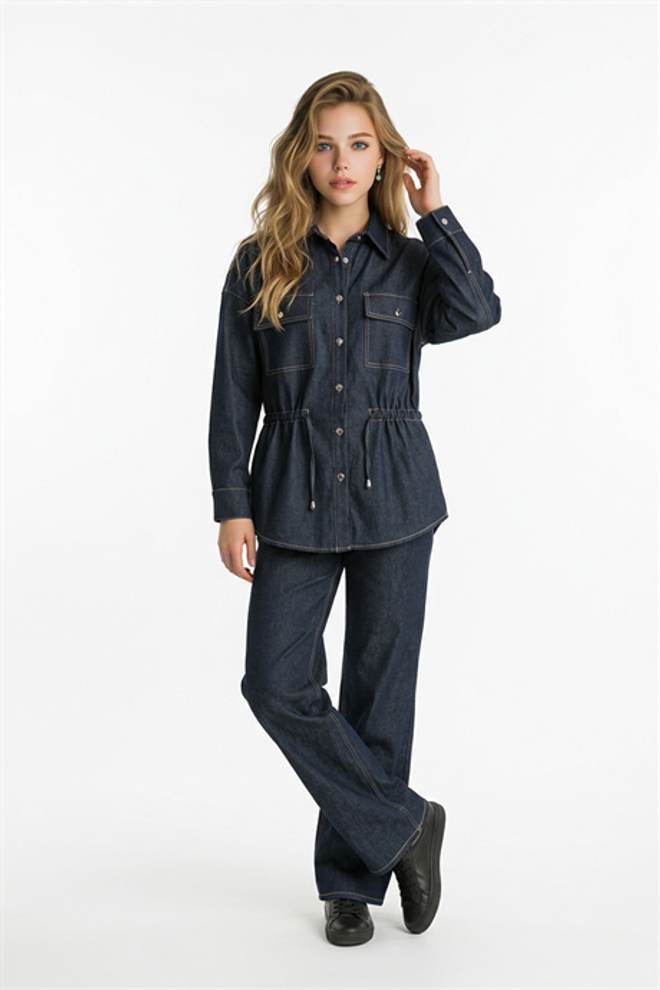 Levure Blue Casual Shirt With Buttoned Closure Wholesale Clothing Lounge