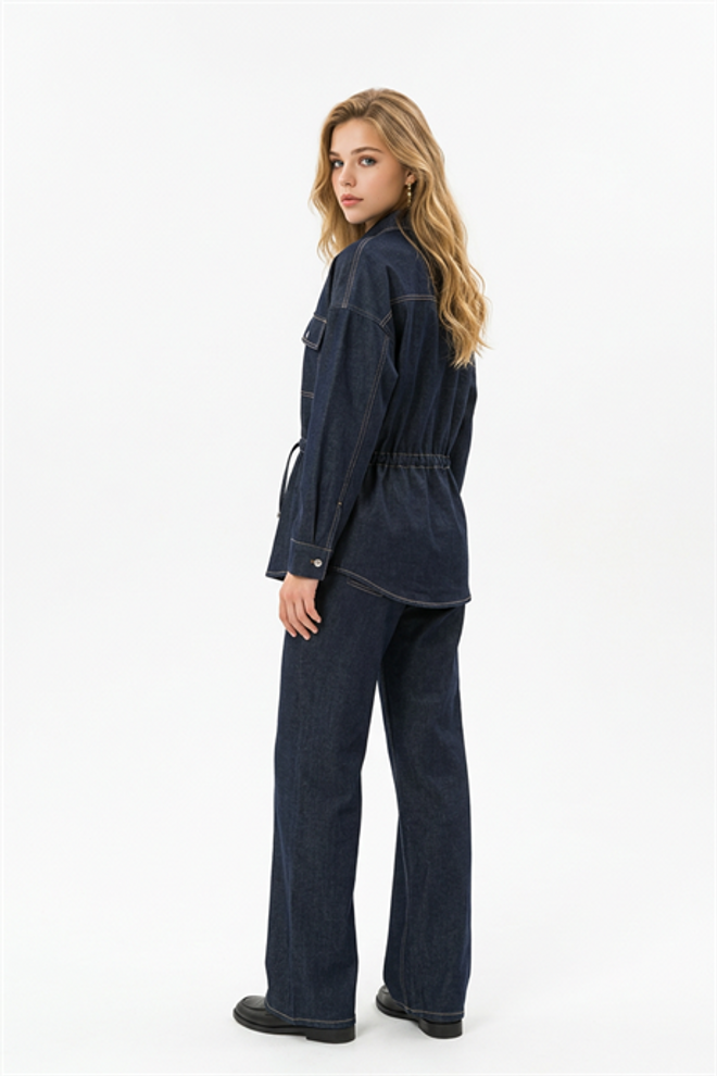 Levure Blue Casual Shirt With Buttoned Closure Wholesale Clothing Spring