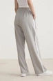A wholesale clothing model wears lev10465-white-stripe-detailed-elastic-trousers-gray, Turkish wholesale  of 