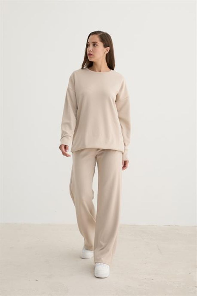 Levure Felpa Oversize Girocollo Da Donna Stone Abbigliamento all'ingrosso Casuale