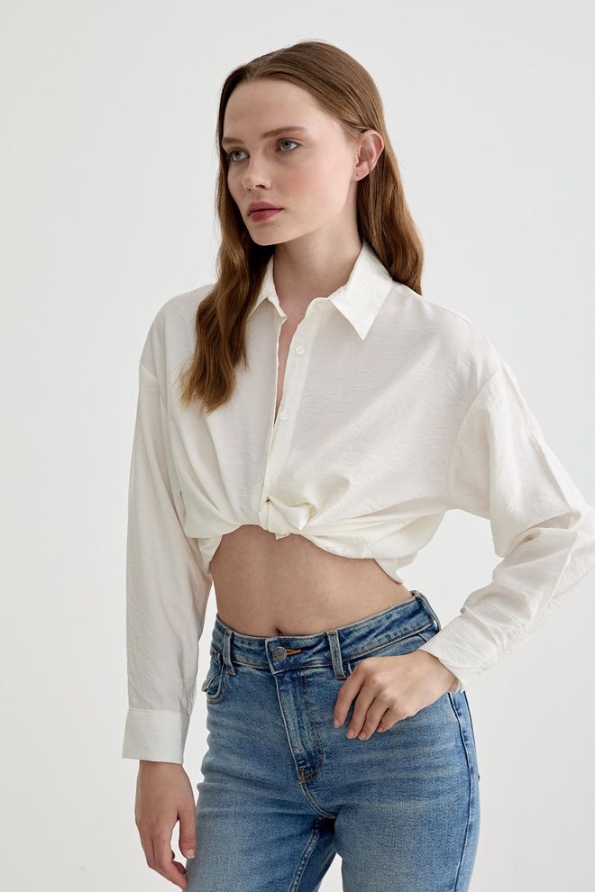 Levure Damen Oversize Modalhemd In Weiß Großhandelskleidung Lässig