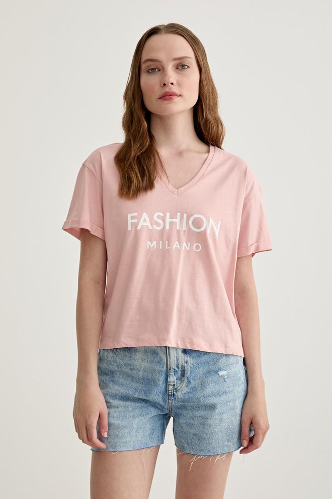 Levure Κοντομάνικο T Shirt Πούδρα Χονδρικό εμπόριο ενδυμάτων Casual