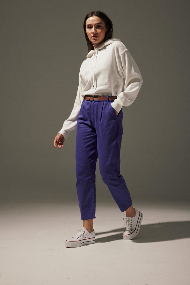 Levure Дамски Панталон С Крачоли От Габардин Люляк Дрехи на едро Небрежен