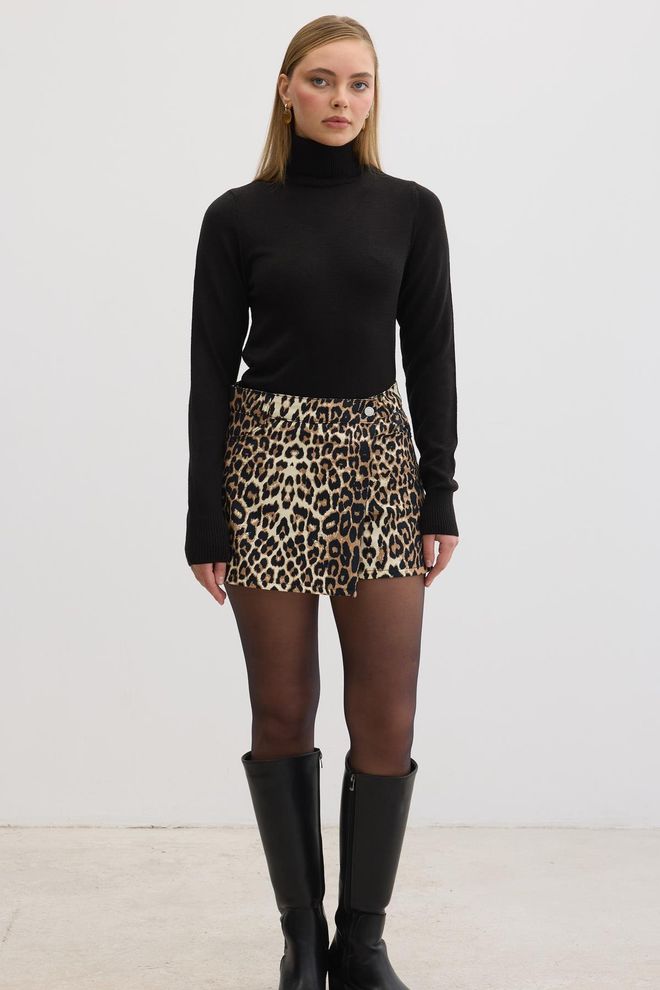 Levure Pantaloncini Corti Con Stampa Leopardata Marrone Abbigliamento all'ingrosso Casuale