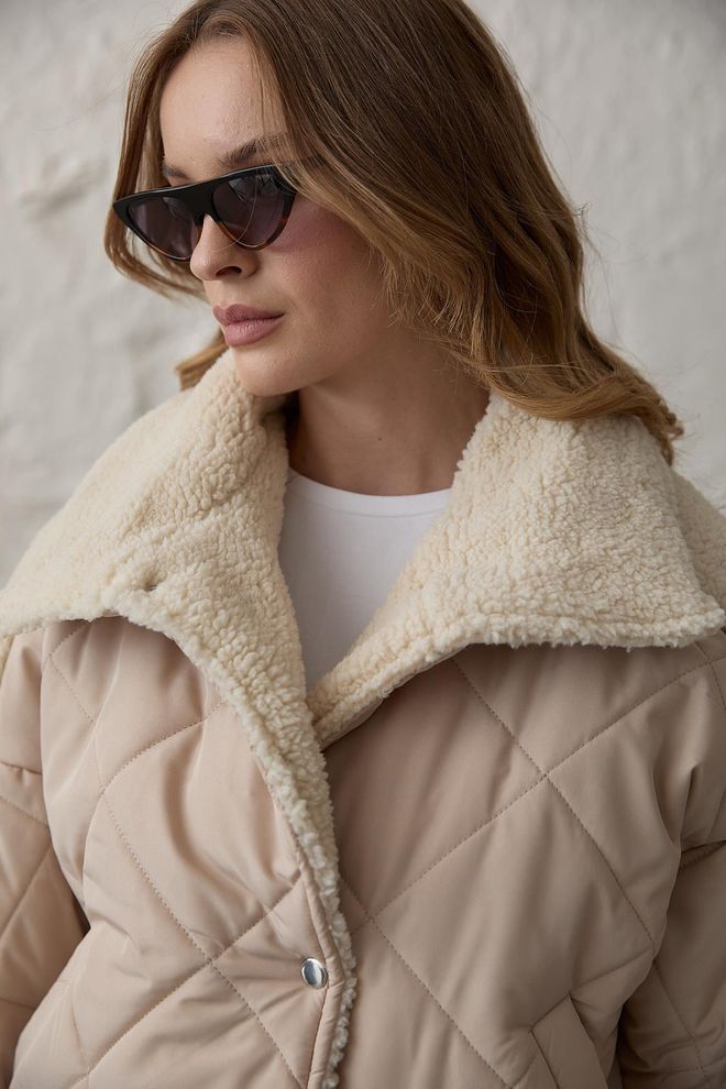 Levure Καπιτονέ Παλτό Με Snap Stud Detail Stone Χονδρικό εμπόριο ενδυμάτων Χειμώνας
