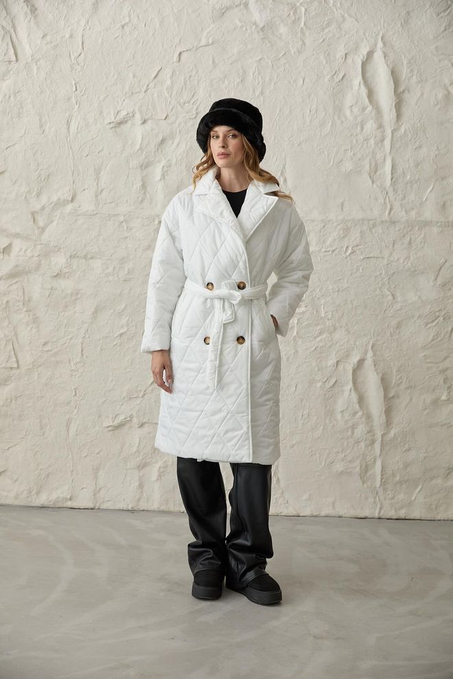 Levure Jaqueta Gola Cintura Com Cinto Acolchoado Longo Casaco Feminino Cru Roupas por atacado Sem Tecido