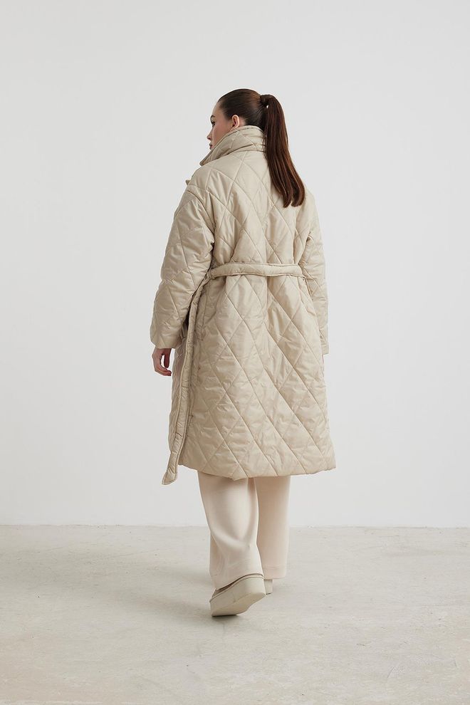 Levure Jaqueta Gola Cintura Com Cinto Acolchoado Longo Casaco Feminino Pedra Roupas por atacado Inverno