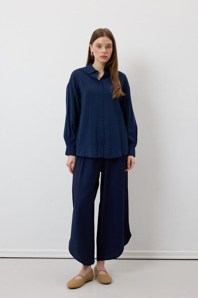 Levure Pantalones Elásticos Con Abertura En La Cintura Azul Marino Ropa al por mayor Casual