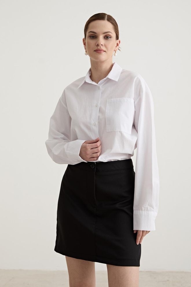 Levure Shirt Gedetailleerde Jurk Wit Groothandel Kleding Formeel
