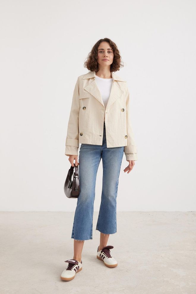 Levure Trench Corto da Donna Pietra Abbigliamento all'ingrosso Casuale