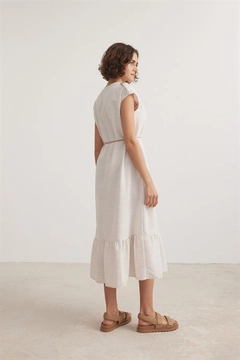 A wholesale clothing model wears lev10326-stone, Turkish wholesale Dress of Levure