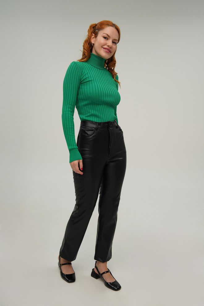 Lustrin Turtleneck Ribbed Detail Wholesale Knitwear Benetton Sweater Wholesale Clothing 2