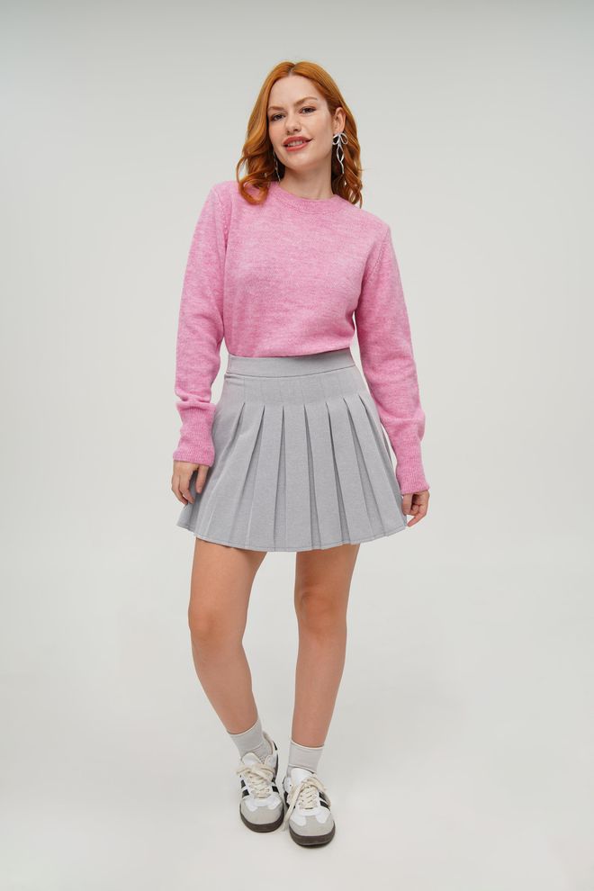 Lustrin Suéter Básico De Malha Rosa Com Gola Redonda Roupas por atacado 2