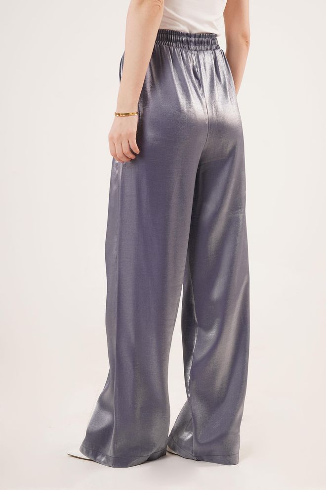 Lustrin Purple Loose Leg Wholesale Pants With Bright Look Pockets Wholesale Clothing Polyester