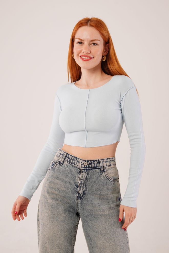 Lustrin Osnovna Veleprodajna Dječja Plava Bluza Za Tijelo S Obrnutim Šavom Veleprodaja odjeće Ležerni