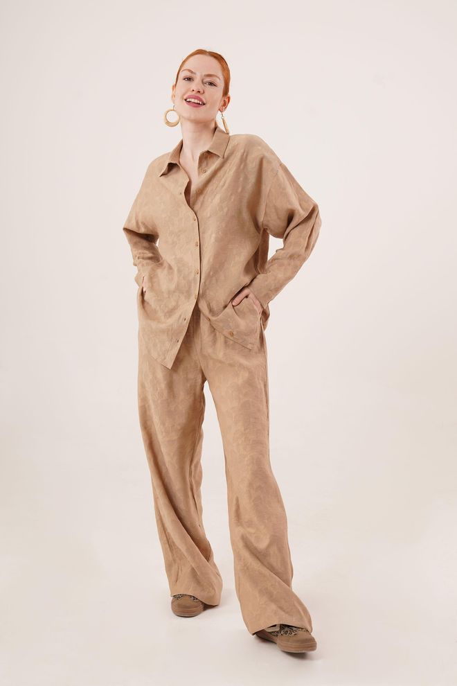 Lustrin Conjunto Doble De Camisa Y Pantalones Estampados Taba Ropa al por mayor Casual
