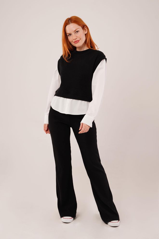 Lustrin Costume Double En Gros Noir Flex À Manches Chemises Vêtements en gros Décontracté