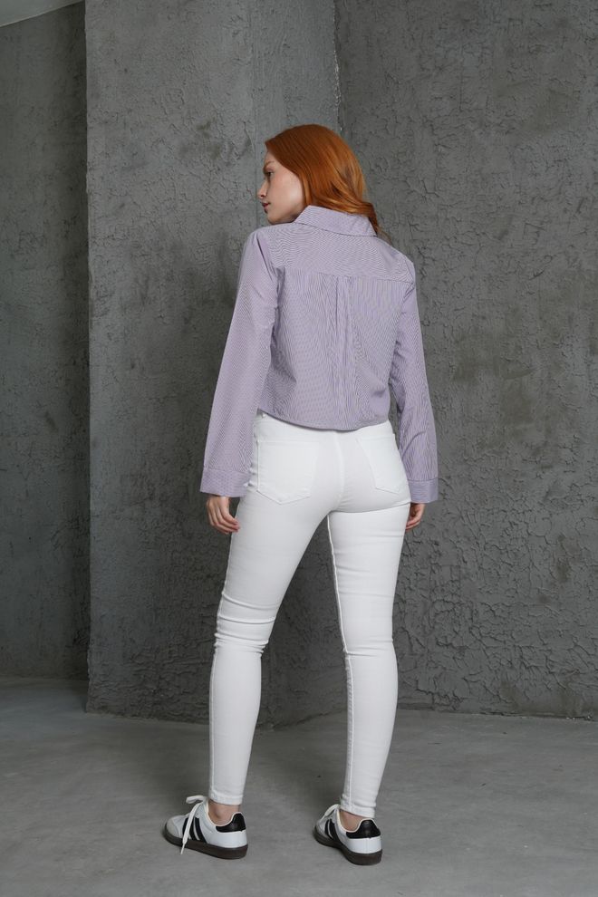 Lustrin Long Pocket Striped Purple Wholesale Shirt Wholesale Clothing Spring