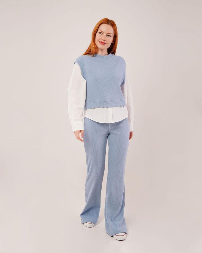 Lustrin Costume Double Flex Blue Wholesale À Manches Courtes Vêtements en gros Décontracté