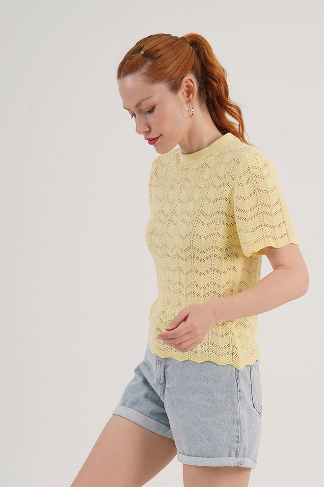 Lustrin Gelbe Lässige Niedliche Elegante Bluse Großhandelskleidung 1