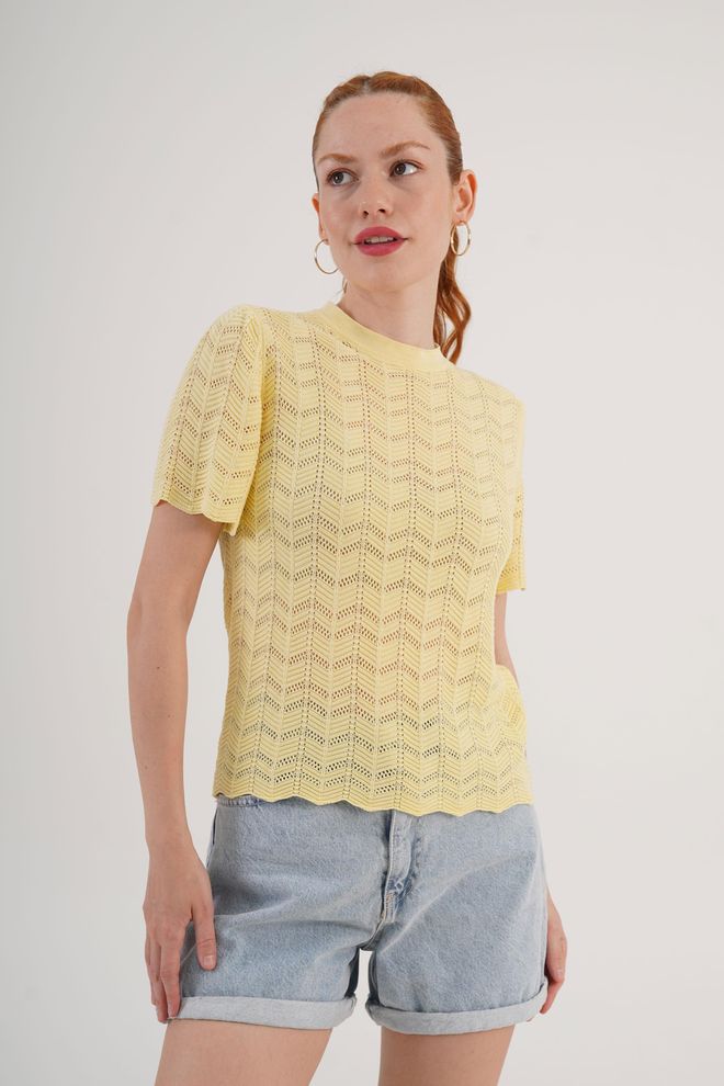 Lustrin Gelbe Lässige Niedliche Elegante Bluse Großhandelskleidung Frühling