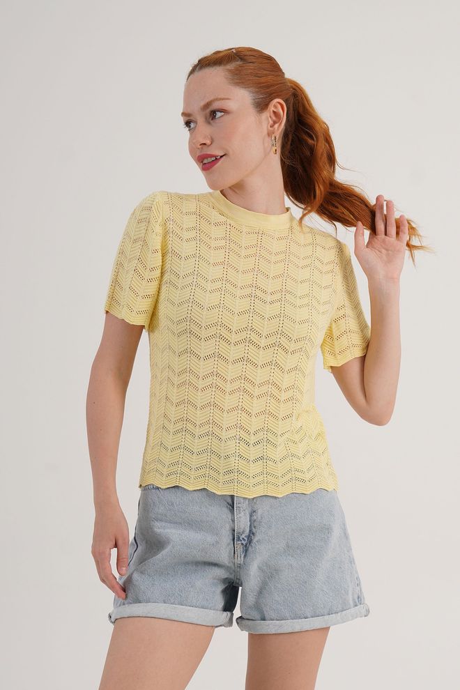 Lustrin Κίτρινη Casual Χαριτωμένη Κομψή Μπλούζα Χονδρικό εμπόριο ενδυμάτων Casual