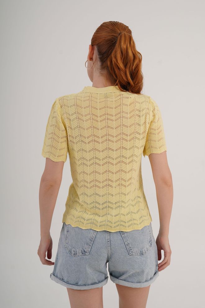 Lustrin Gelbe Lässige Niedliche Elegante Bluse Großhandelskleidung 5