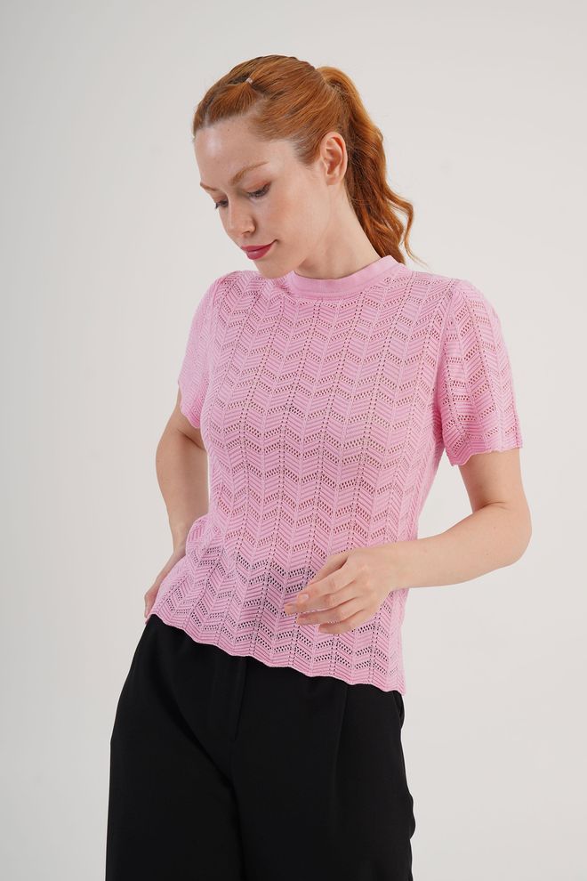 Lustrin Pink Casual Elegant Preppy Blouse Wholesale Clothing Spring