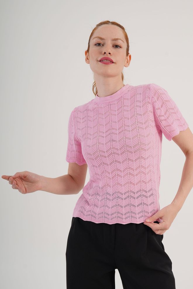 Lustrin Pink Casual Elegant Preppy Blouse Wholesale Clothing Lounge