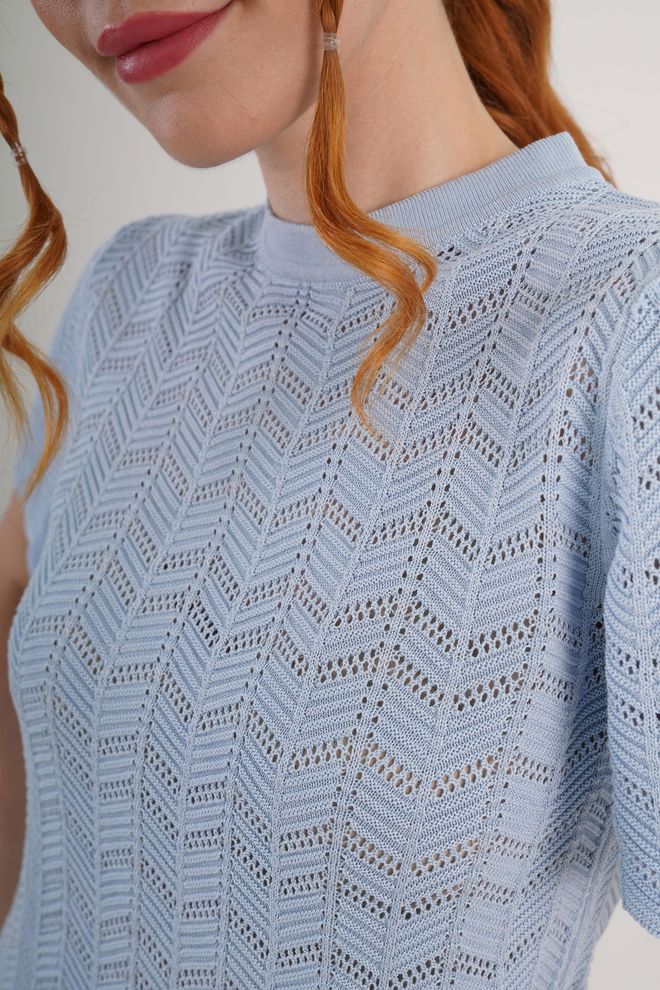 Lustrin Blu Camicetta Casual Elegante Annata Manica Corta Abbigliamento all'ingrosso Primavera