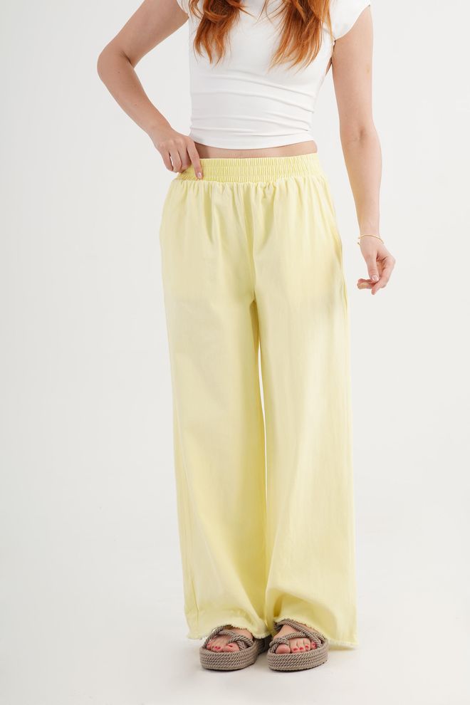 Lustrin Yellow Casual Boho Palazzo Pants Wholesale Clothing 1